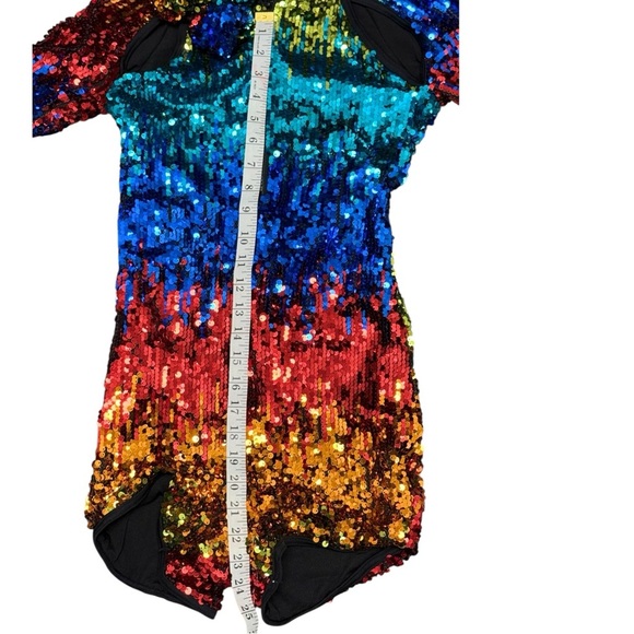 Weissman Rainbow Festival Party Disco Event Dance Sequin LGTBQ Costume Jumpsuit - Picture 9 of 12